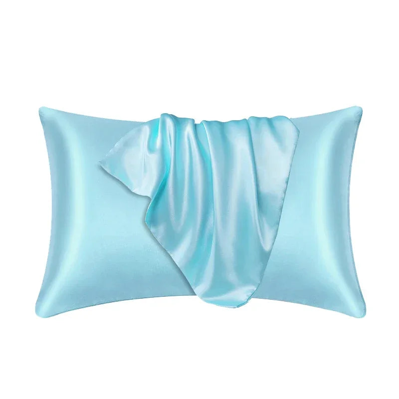 Soft Satin Pillowcase – Smooth Polyester Blend for Hair & Skin | Anti-Frizz, Cooling Pillow Cover (All Sizes)