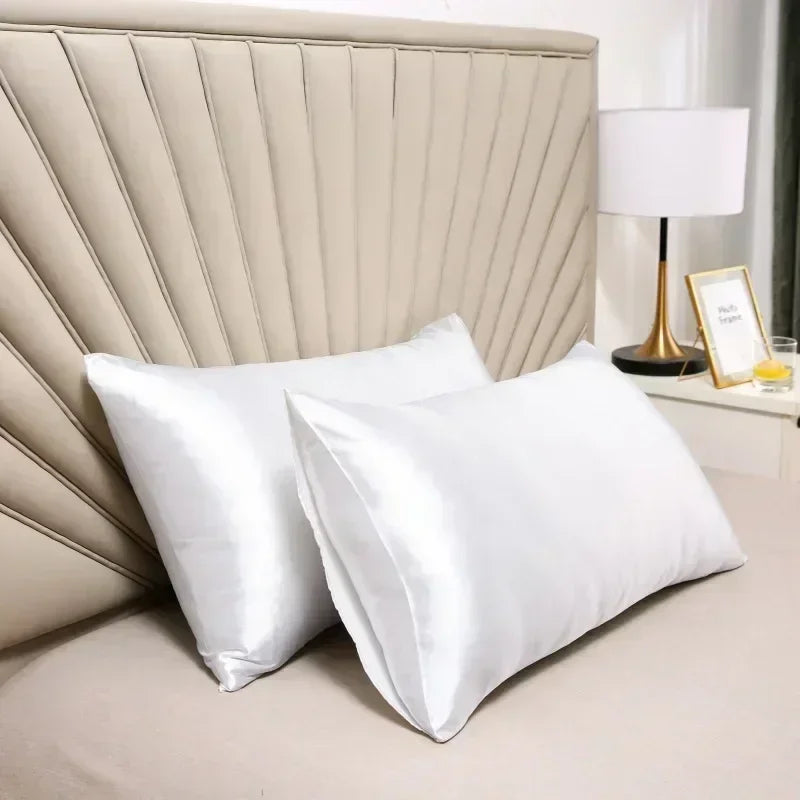 Soft Satin Pillowcase – Smooth Polyester Blend for Hair & Skin | Anti-Frizz, Cooling Pillow Cover (All Sizes)