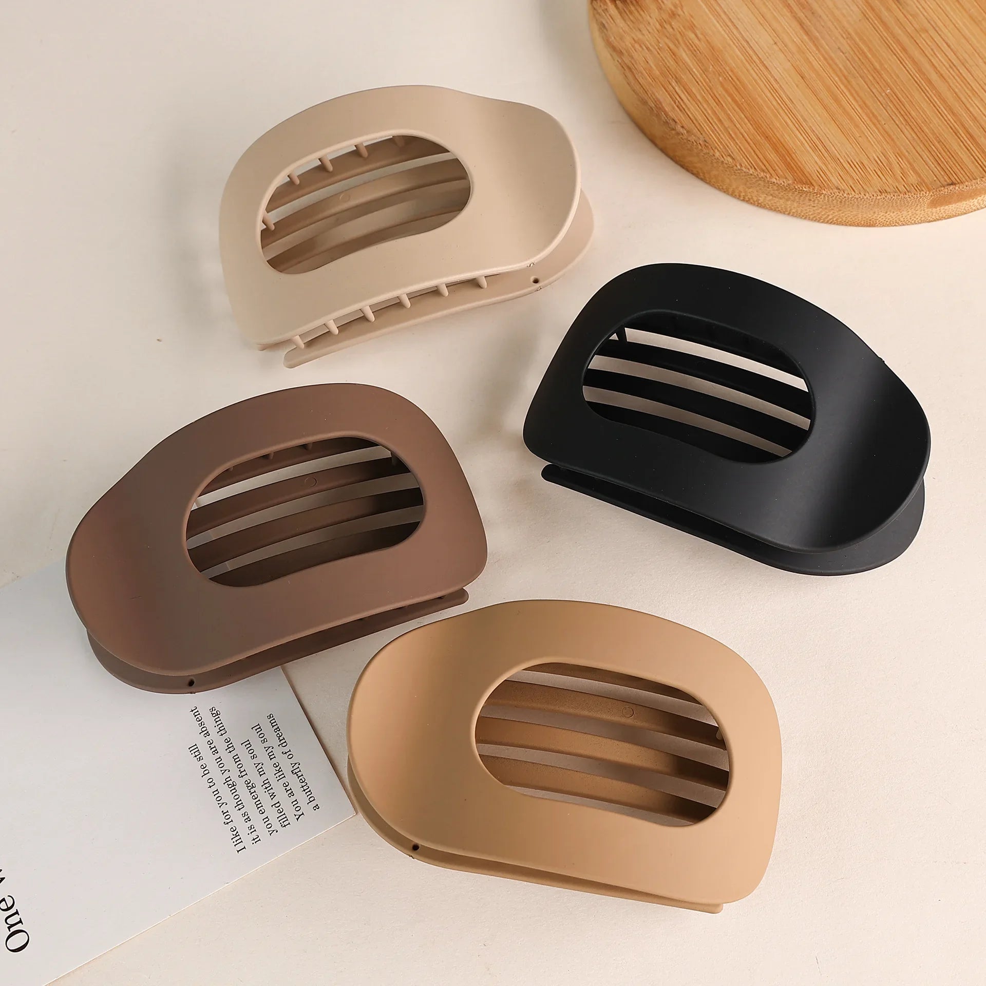 Flat Curved Claw Clip for Women Acrylic Thick Hair