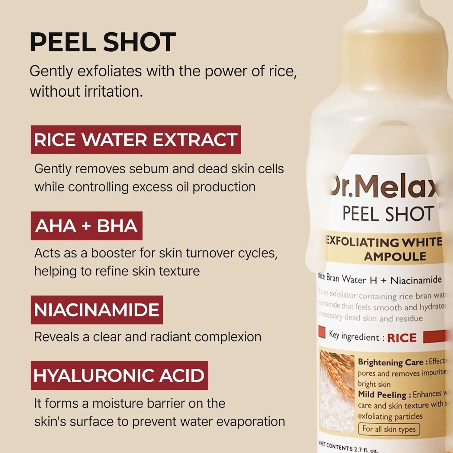 Dr. Melaxin White Rice Glow Peel Shot Ampoule