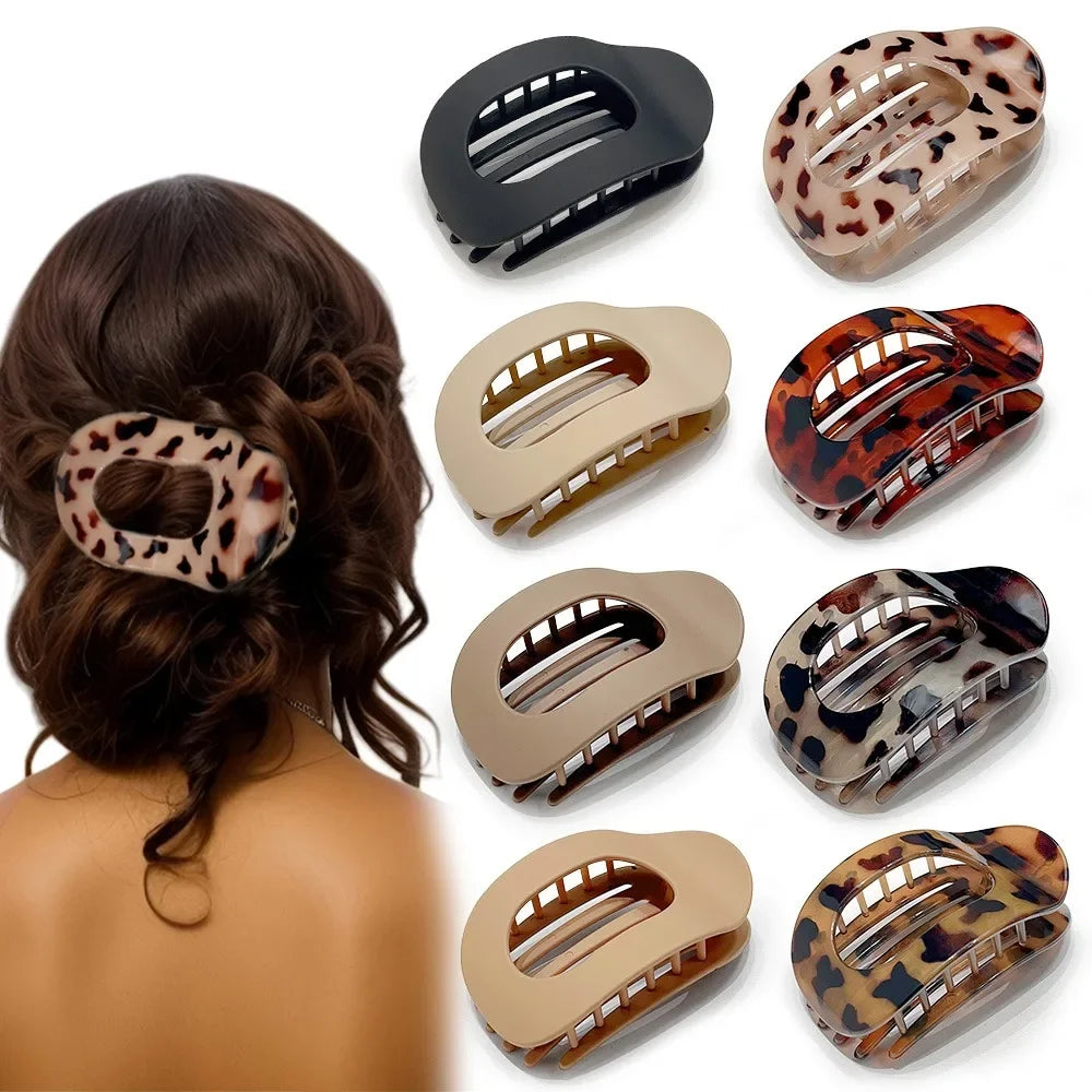 Flat Curved Claw Clip for Women Acrylic Thick Hair