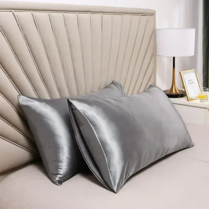 Soft Satin Pillowcase – Smooth Polyester Blend for Hair & Skin | Anti-Frizz, Cooling Pillow Cover (All Sizes)