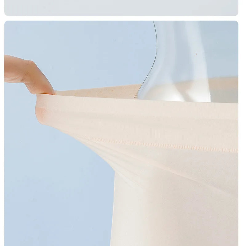 Ice Silk Seamless High-Waist Slip Shorts (4-Pack) – Breathable Anti-Chafing Boxer Brief Panties for Women