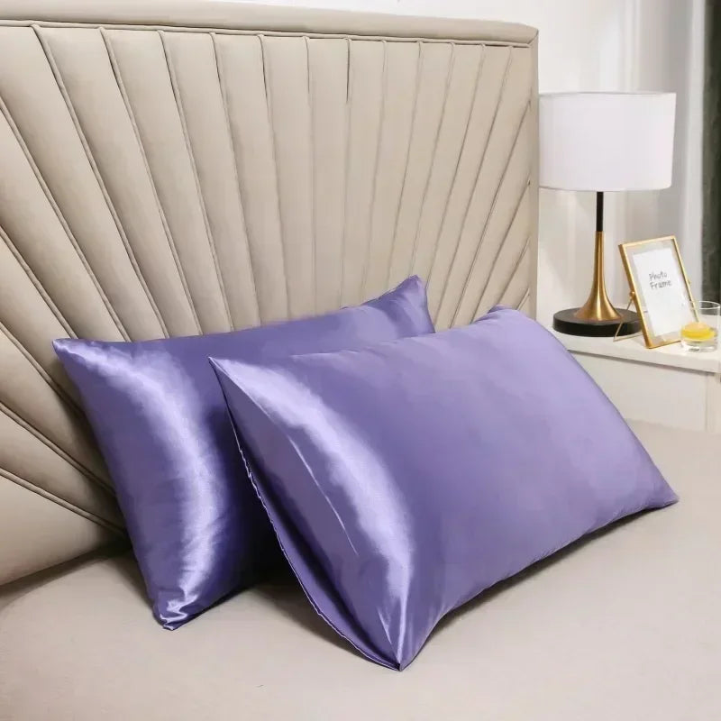 Soft Satin Pillowcase – Smooth Polyester Blend for Hair & Skin | Anti-Frizz, Cooling Pillow Cover (All Sizes)