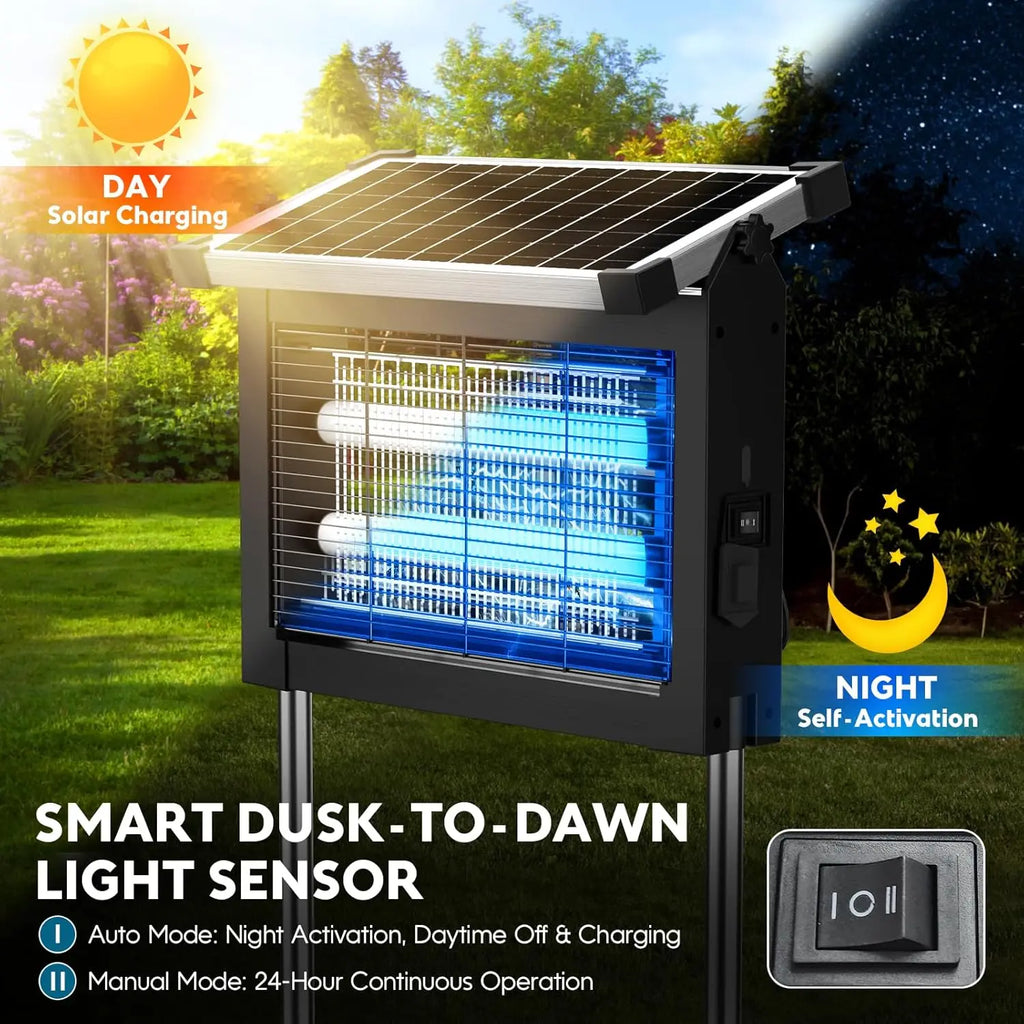 Solar Bug Zapper Outdoor with Adjustable Solar Panel, 4500V