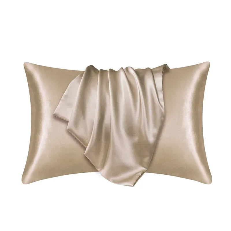 Soft Satin Pillowcase – Smooth Polyester Blend for Hair & Skin | Anti-Frizz, Cooling Pillow Cover (All Sizes)