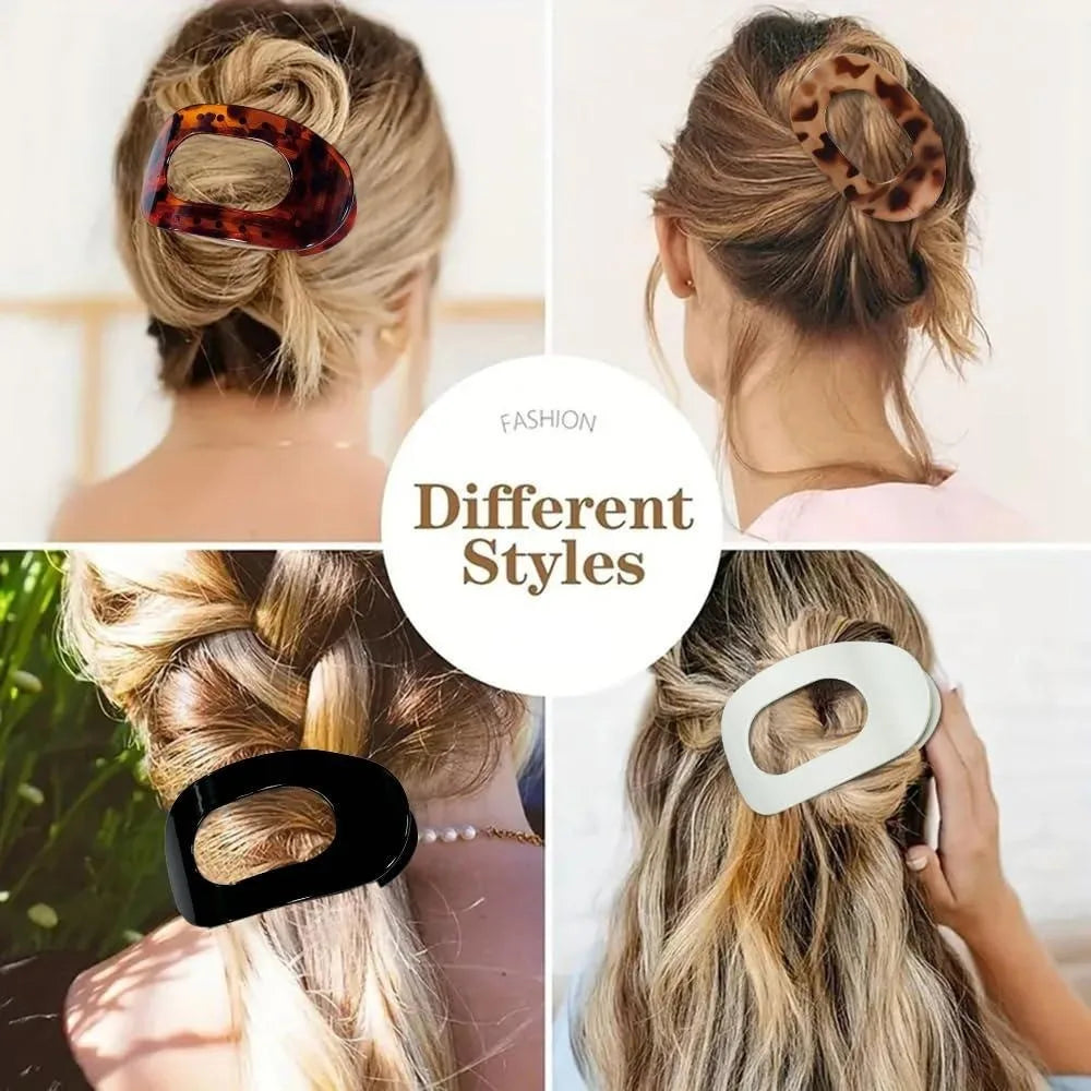 4-Pack Flat Lay Hair Clips – Comfortable No-Bump Claw Clips for Everyday Wear
