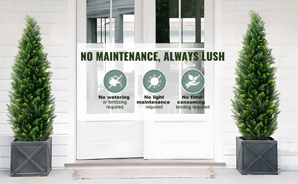 Evergreen Ease Cedar Topiary Trees (Set of 2)