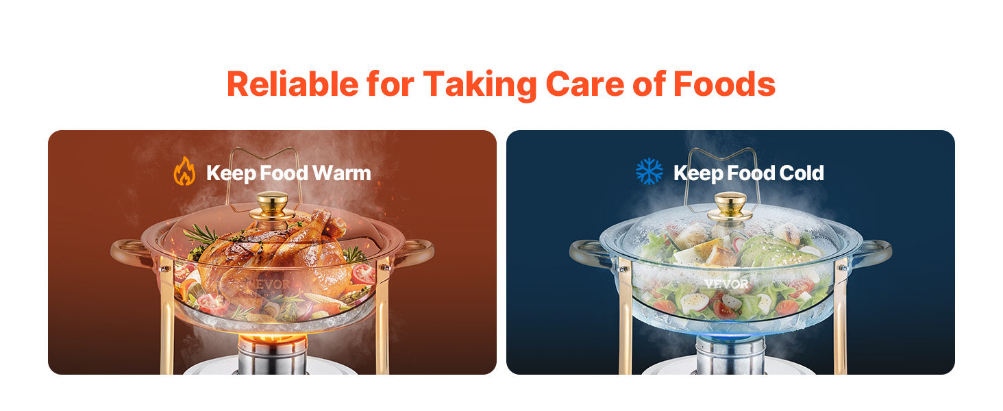 Elegant 5QT Chafing Dish Set – Gold Buffet Food Warmer with Folding Stand